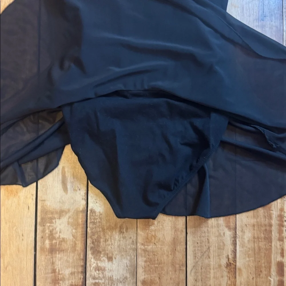 Dance Leotard Black size 8 skirt cotton ballet tap jazz